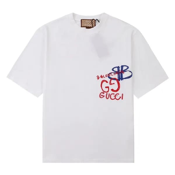 구찌 남성 크루넥 화이트 반팔티 - Mens White Tshirts - guc04745x - 1