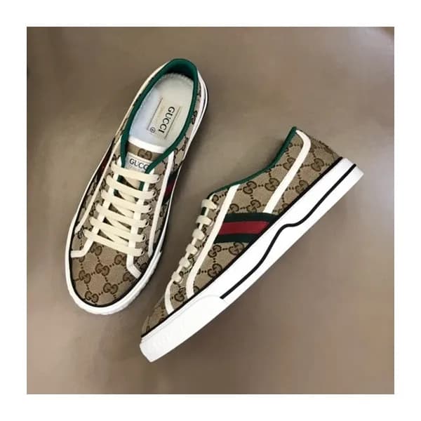 구찌 남/녀 테니스 브라운 스니커즈- Unisex Brown Sneakers - guc04… - 1