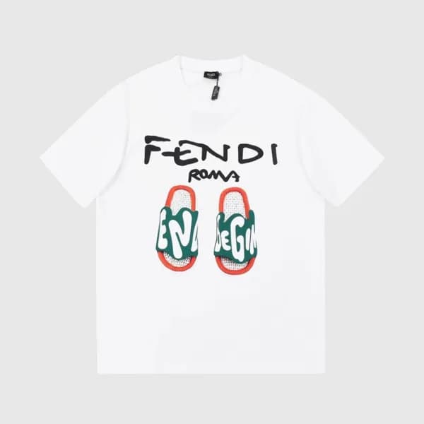 펜디 남성 화이트 크루넥 반팔티 - Mens White Tshirts - fen01236x - 1