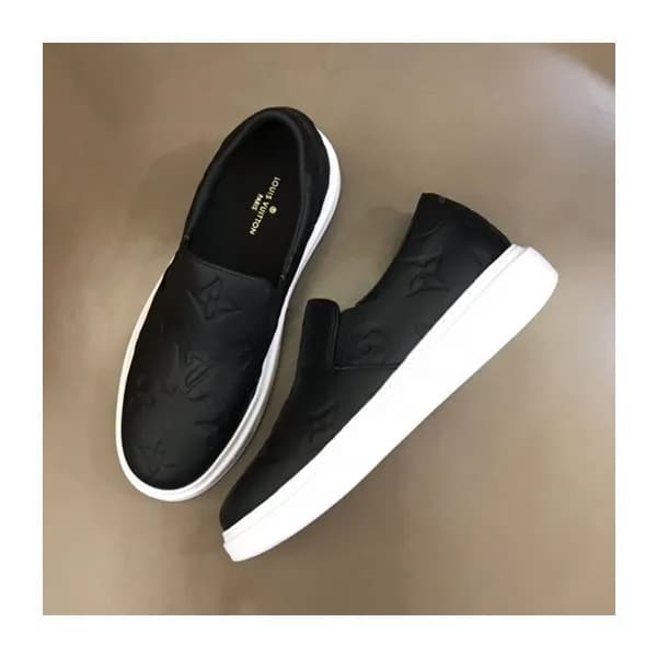 루이비통 남성 모노그램 블랙 로퍼 - Mens Black Loafer - lou05092x - 1