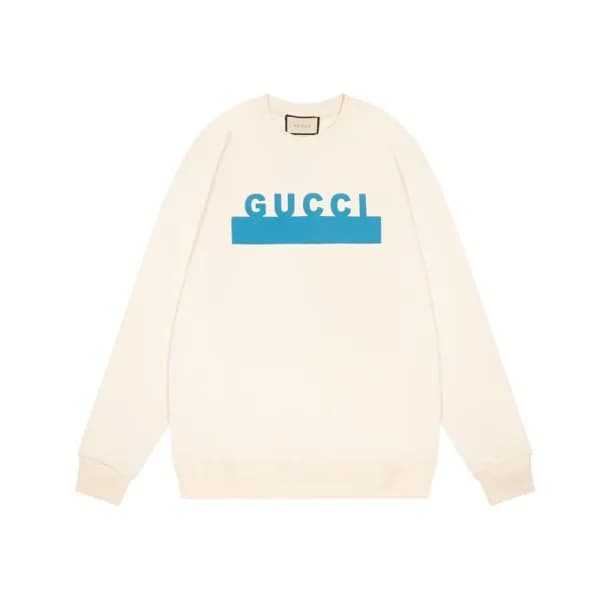 구찌 남/녀 캐쥬얼 아이보리 맨투맨 - Unisex Ivory Tshirts - Guc05… - 1