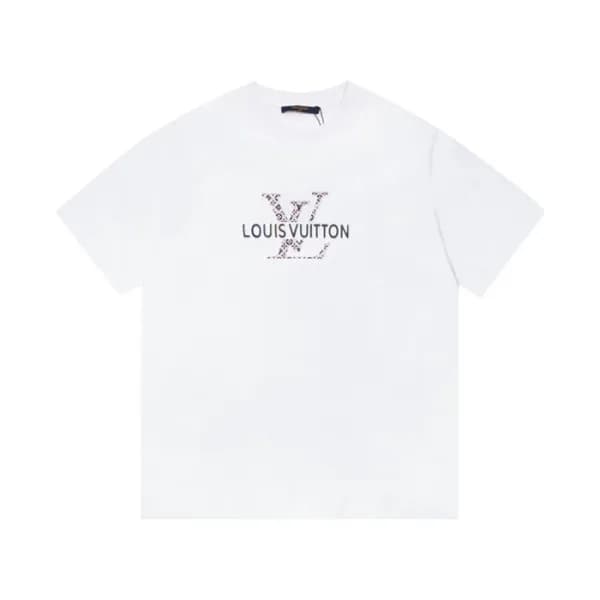 루이비통 남성 화이트 크루넥 반팔티 - Mens White Tshirts - lou0520… - 1