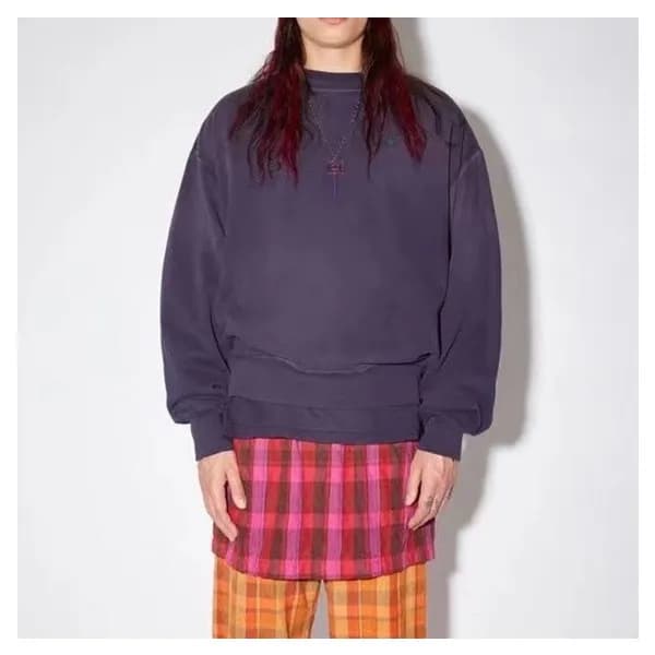 아크네 남/녀 퍼플 크루넥 맨투맨 - Acne Unisex Purple Tshirts - … - 1