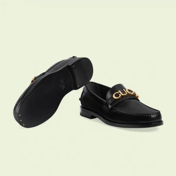 구찌 남성 이니셜 블랙 로퍼 - Gucci Mens Black Loafer - guc052… - 1