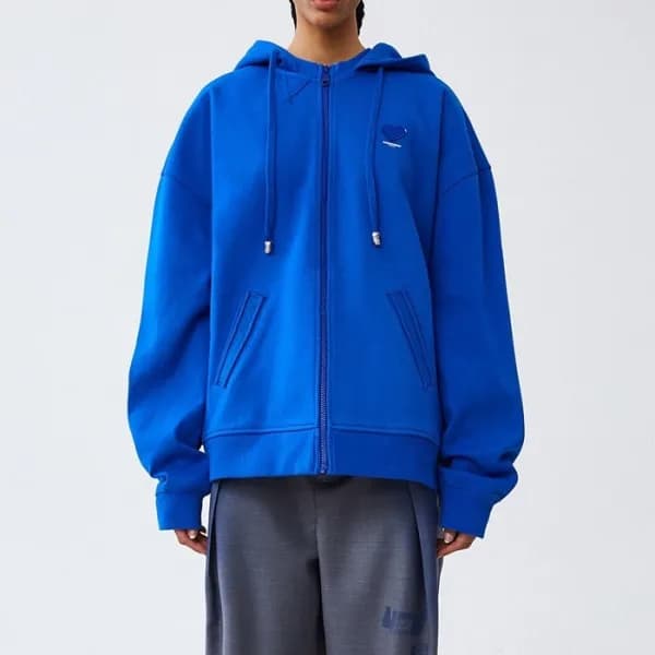 아더에러 남/녀 블루 집업 후드티 - ADER Unisex Blue Hoodie - ade…