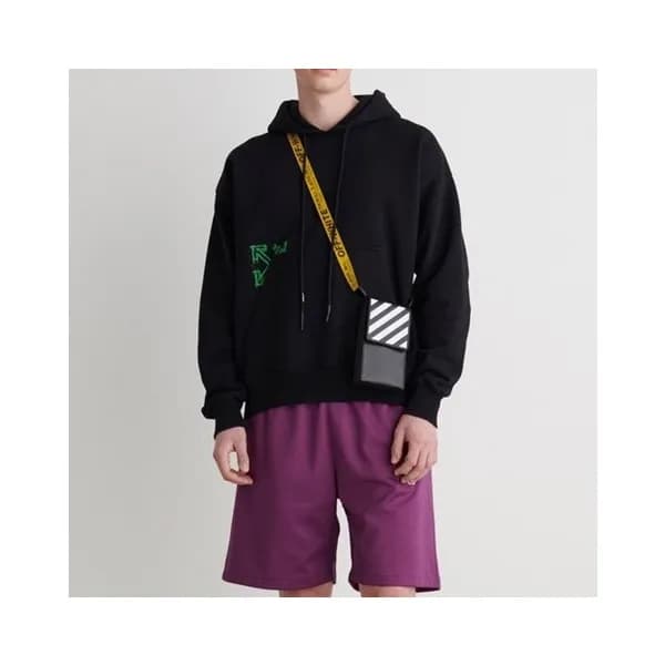 오프화이트 남성 블랙 후드티 - Off-white Mens Black Hoodie - of… - 1