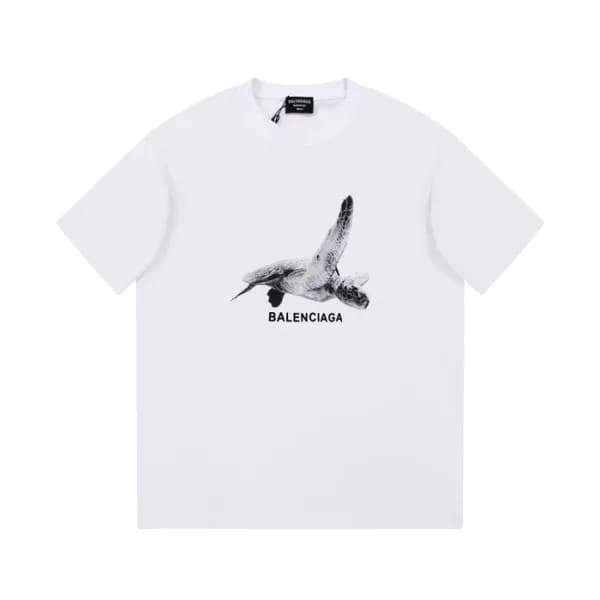 발렌시아가 남성 화이트 크루넥 반팔티 - Balenciaga Mens White Short… - 1