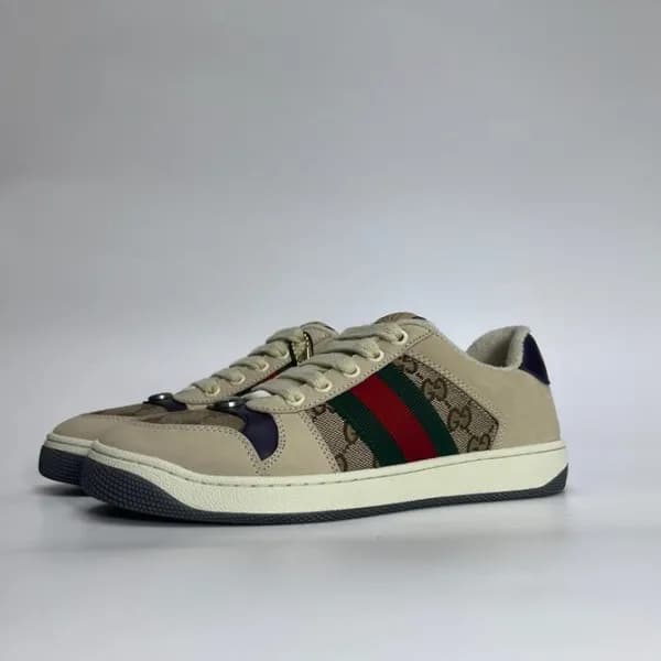구찌 남/녀 베이지 스니커즈 - Gucci Unisex Beige Sneakers- gu6… - 1