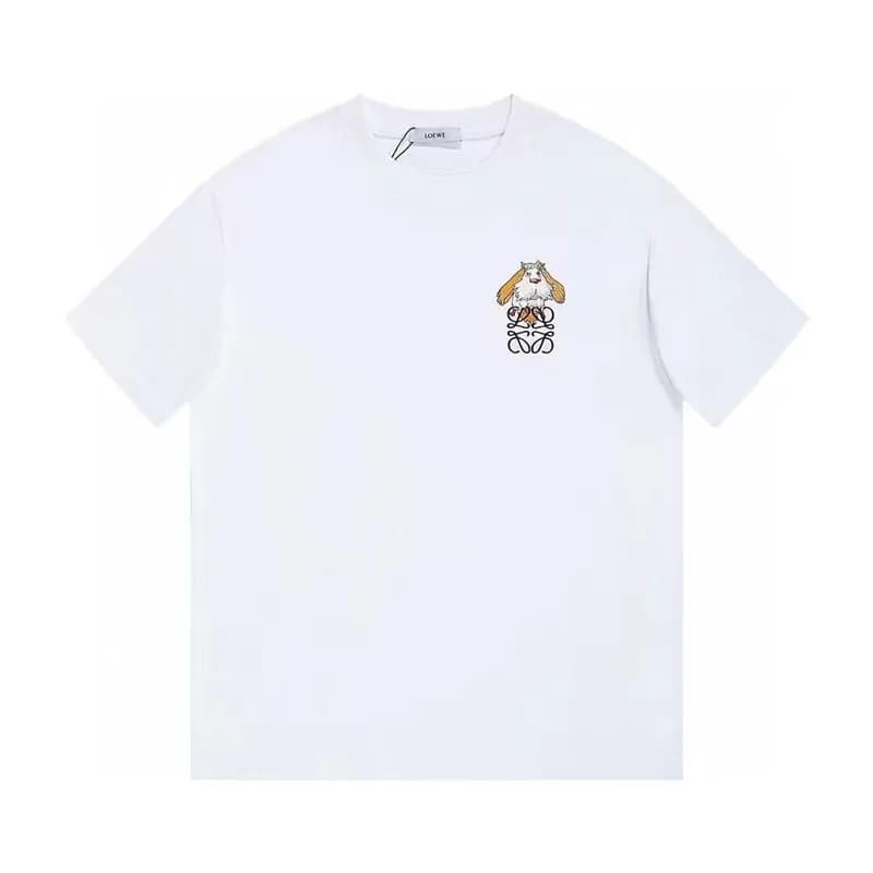 2023 로에베 남/녀 이니셜 화이트 반팔티 - Loewe Unisex White Shor… - 1