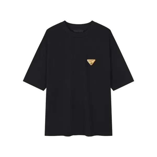 프라다 남성 크루넥 블랙 반팔티 - Prada Mens Black Short sleeved… - 1