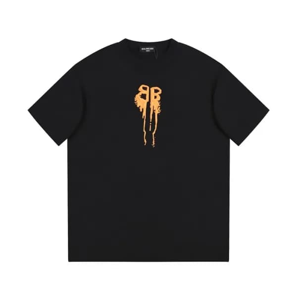 발렌시아가 남성 블랙 크루넥 반팔티 - Balenciaga Mens Black Short … - 1