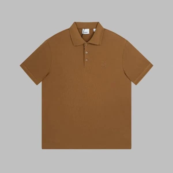버버리 남성 카멜 크루넥 반팔티 - Burberry Mens Camel Short Slee… - 1