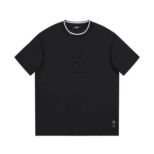 펜디 남성 블랙 크루넥 반팔티 - Fendi Mens Black Short sleeved … - 1