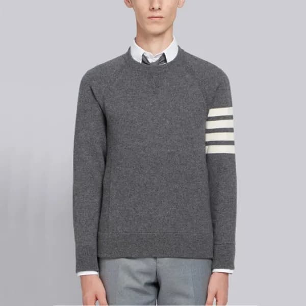 톰브라운 남성 그레이 니트 - Thom Browne Mens Gray Knits - th1… - 1