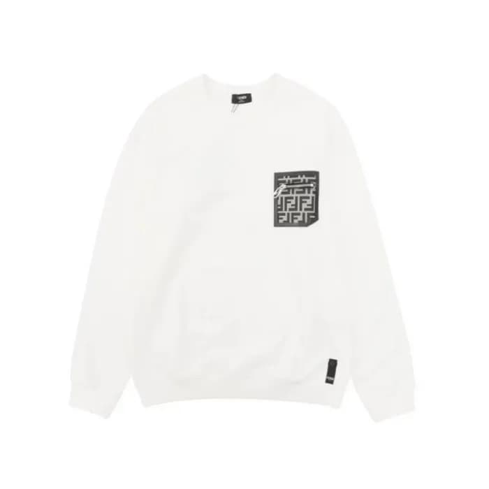 펜디 남성 캐쥬얼 화이트 맨투맨 - Fendi Mens White Tshirts - fe5… - 1