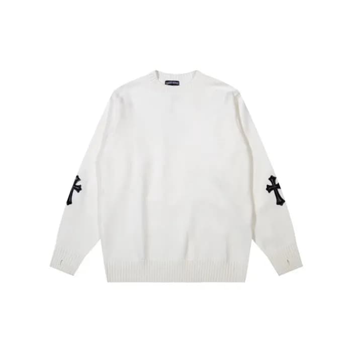 크롬하츠 남성 화이트 니트- Chrom hearts Mens White Knits - ch… - 1