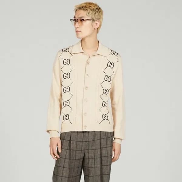구찌 남성 아이보리 브이넥 가디건 - Gucci Mens Ivory Cardigan - g… - 1