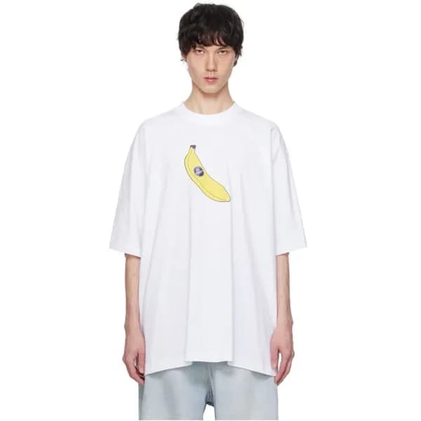 베트멍 남/녀 화이트 반팔 티셔츠 - Vetements Unisex White Tshirt… - 1