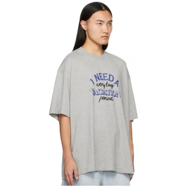 베트멍 남/녀 그레이 반팔 티셔츠 - Vetements Unisex Gray Tshirts… - 1