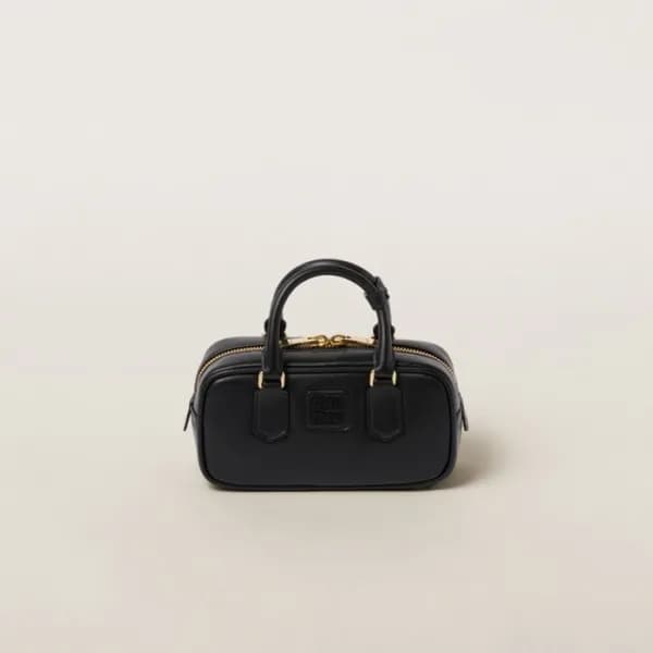 미우미우 여성 블랙 아르카디 볼링백 - Miumiu Womens Arcadie Bag - … - 1