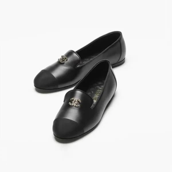 샤넬 여성 화이트 에스파듀 - Chanel Womens Black Slip-ons - ch… - 1