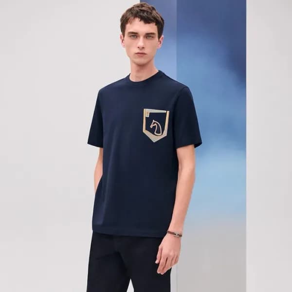 에르메스 남성 라운드 반팔티 - Hermes Mens Round Tshirt - hec52… - 1