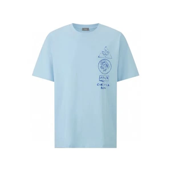 디올 남성 라운드 반팔 티셔츠 - Dior Mens Round Tshirt - dic589… - 1