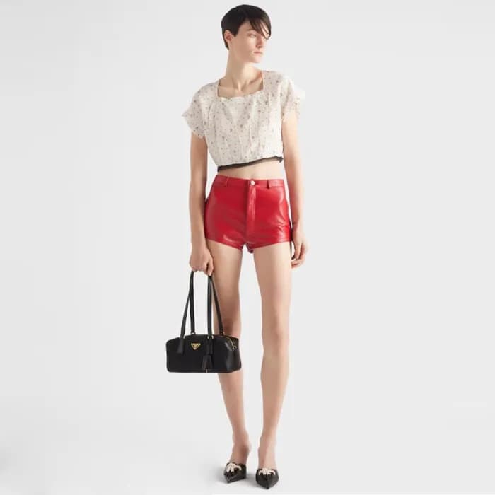 프라다 여성 자물쇠 미디엄 리나일론 탑 핸들 백 1BB127 - Prada Womens M… - 1