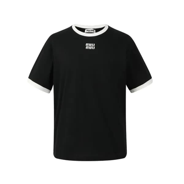 미우미우 남/녀 라운드 반팔 티셔츠 - Miumiu Unisex Round Tshirt -… - 1