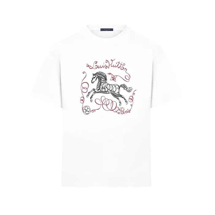 루이비통 여성 말 프린트 티셔츠 - Louis vuitton Womens Horse Pri… - 1