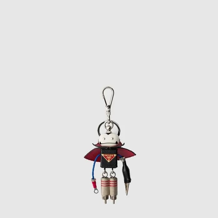 프라다 남/녀 로봇 사피아노 가죽 백 참 - Prada Unisex Robot Saffiano Leather Bag Charm - acc10247x - 1