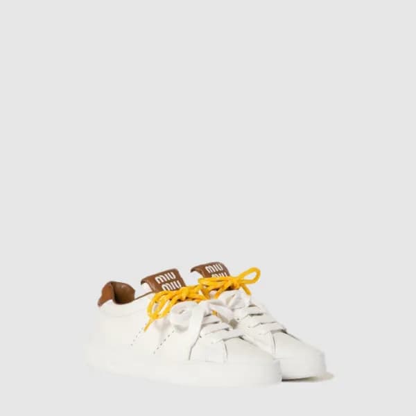 미우미우 여성 가죽 스니커즈 - Miumiu Womens Leather Sneaker - mis14832x - 1