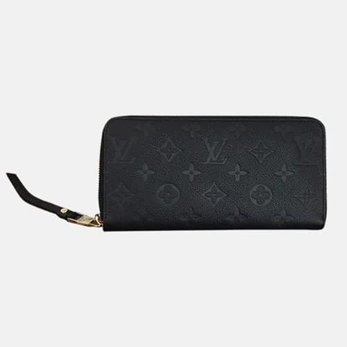 Louis Vuitton Women Black Leather Wallet Long Purs… - 1