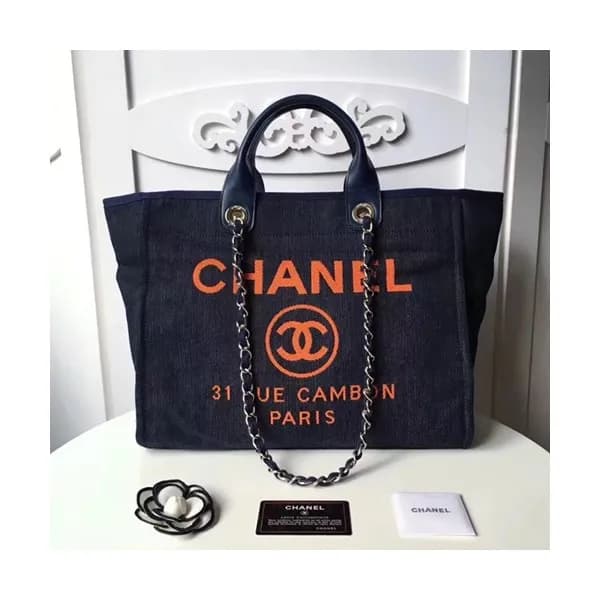 Chanel 2018 Canvas Deauville Tote Shoulder Bag,39C… - 1