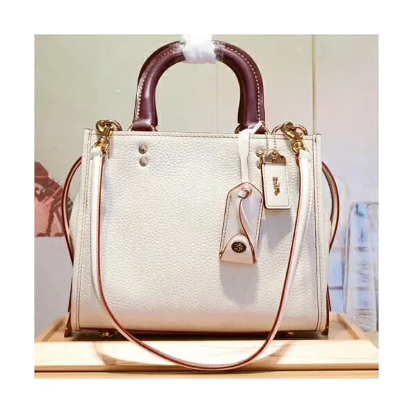 Coach Leather Tote Shoulder Bag,25cm - 코치 레더 토트 숄더… - 1