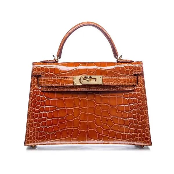Hermes Mini Kelly 2 Crocodile Leather Tote Shoulde… - 1
