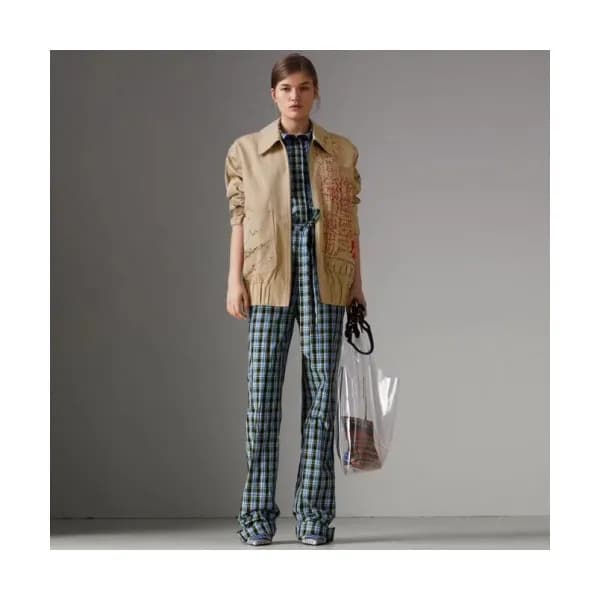 Burberry 2019 Ladies Vintage Graffit Cotton Jacket… - 1