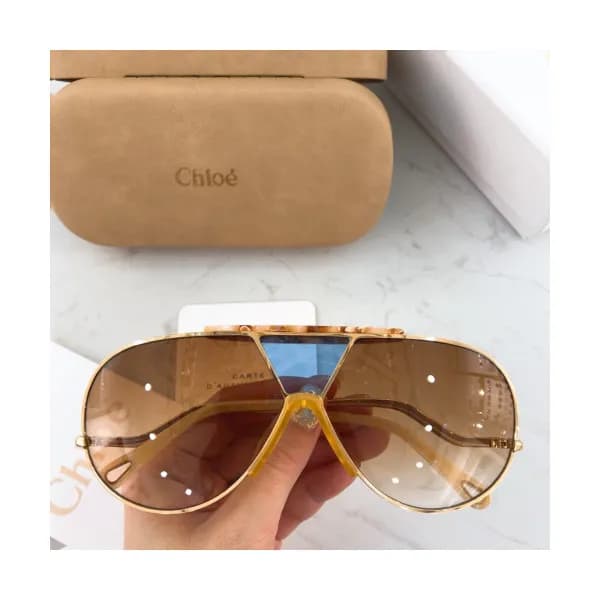 Chloe 2019 Womens Trendy Metal Frame Sunglasses -… - 1