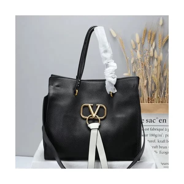 Valentino 2019 V-ring Tote Shoulder Shopper Bag,32… - 1