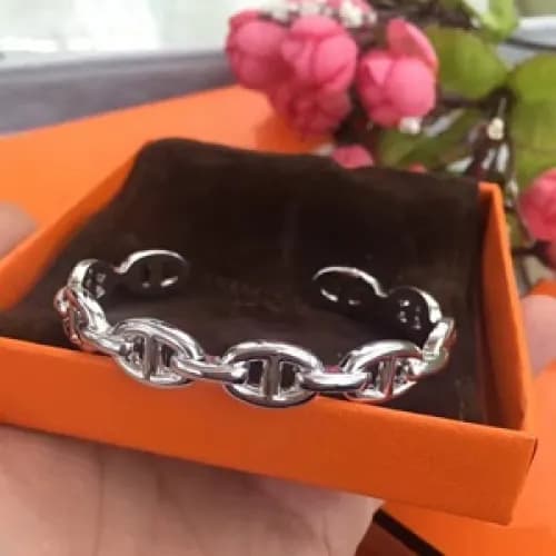 Hermes White Gold Bangle -에르메스 여성용 팔지18k 도금 화이트… - 1