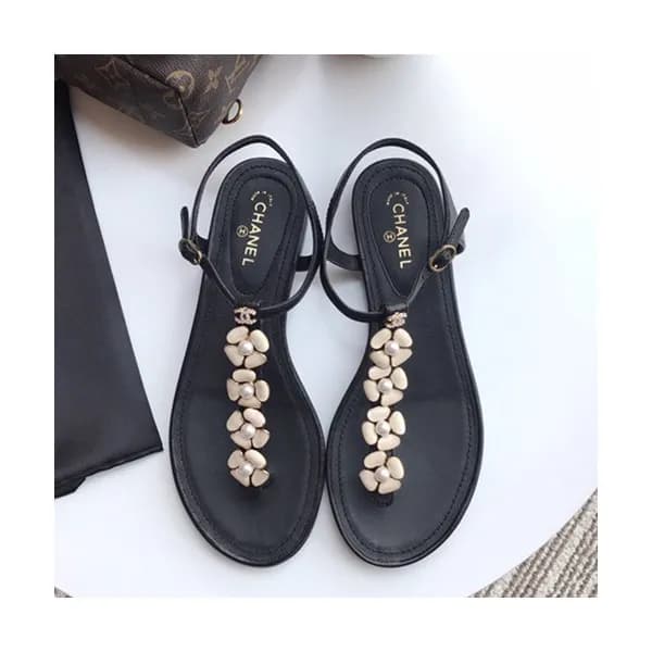 Chanel 2019 Ladies Leather Sandal - 샤넬 2019 여성용 레더… - 1