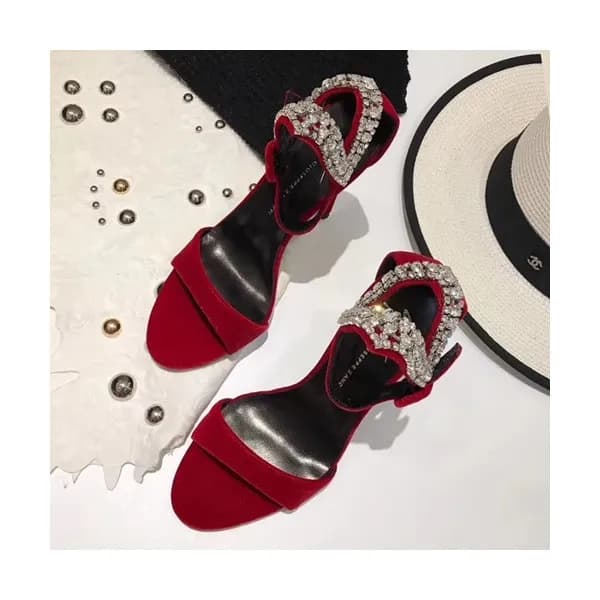 Giuseppe Zanoti 2019 Ladies Velvet High Heel Sanda… - 1
