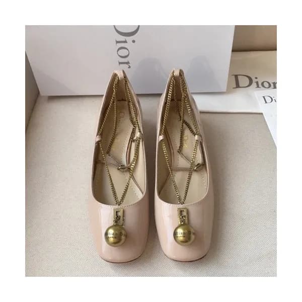 Dior Womens Leather Middle Heel Ballet Shoes - 디올 … - 1
