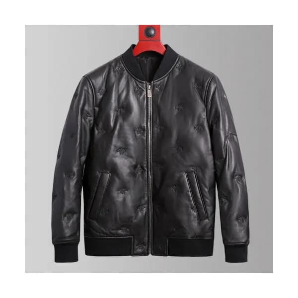 Dior 2019 Mens Logo Down Padding Leather Jacket - … - 1