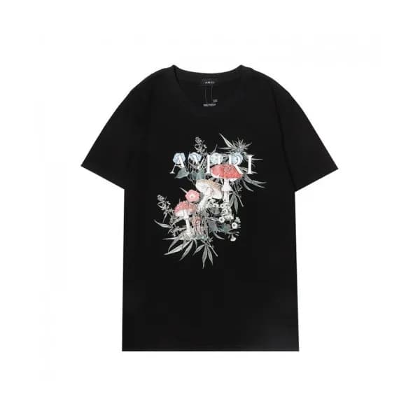 Amiri Mm/Wm Logo Cotton Short Sleeved Tshirts Bla… - 1