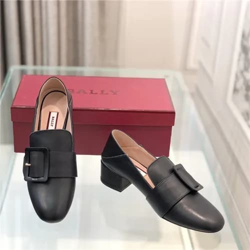 Bally 2021 Women's Leather Middle Heel Shoes,B… - 1