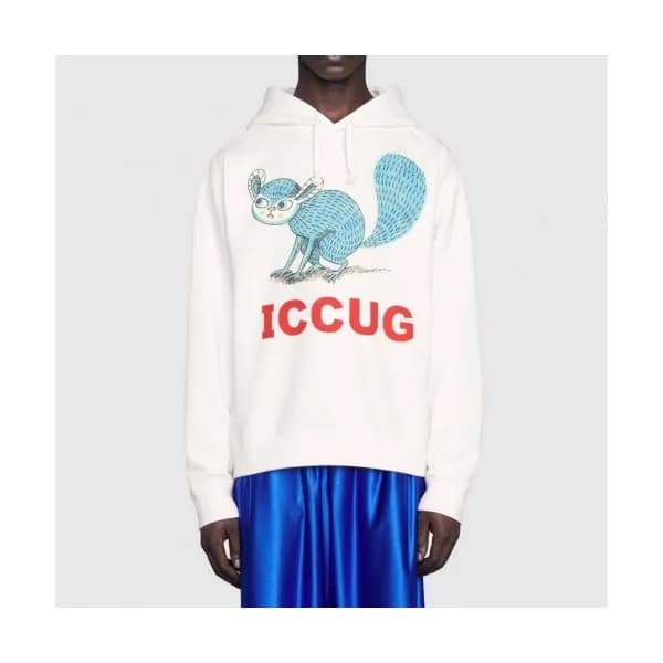 Gucci Mm/wm Logo Casual Oversize Cotton Hoodie Iv… - 1