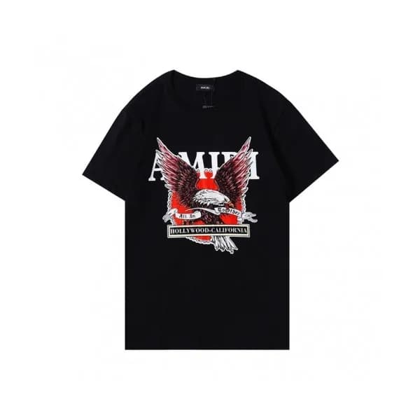 Amiri Mm/Wm Logo Cotton Short Sleeved Tshirts Blac… - 1