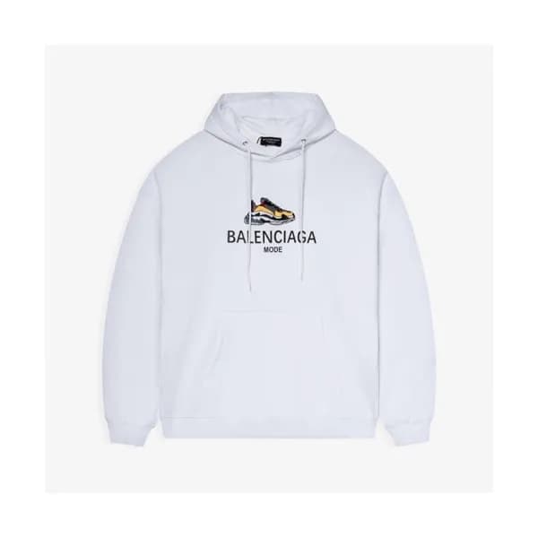 Balenciaga Mm/Wm Logo Cotton Hoodie White - 발렌시아가… - 1