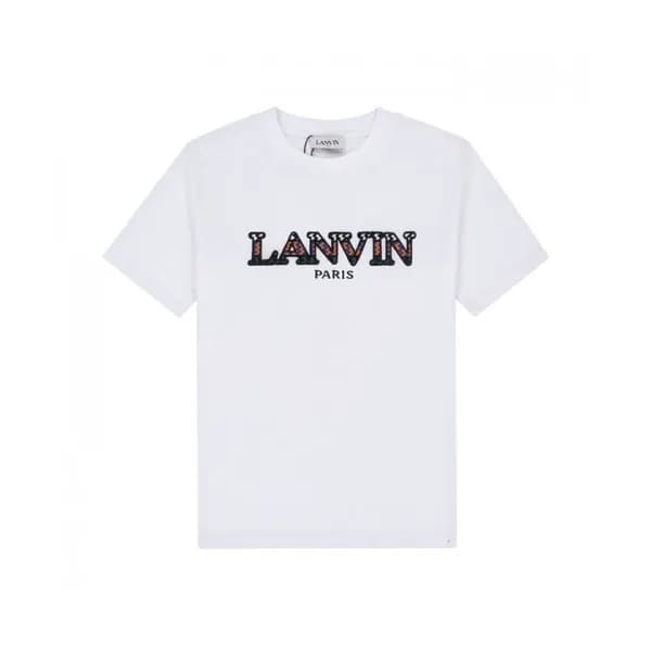 LANVIN Unisex Tshirts White - 랑방 2021 남/녀 로고 반팔티 -… - 1
